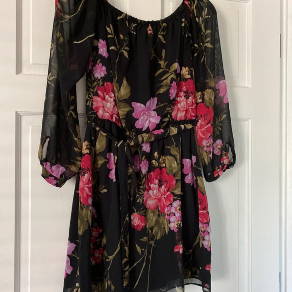Lipsy Michelle Keegan Bardot floral dress size 8